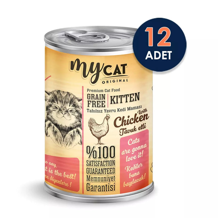 Mycat Pate Tahılsız Tavuk Etli Yavru Kedi Konservesi 400gr x 12