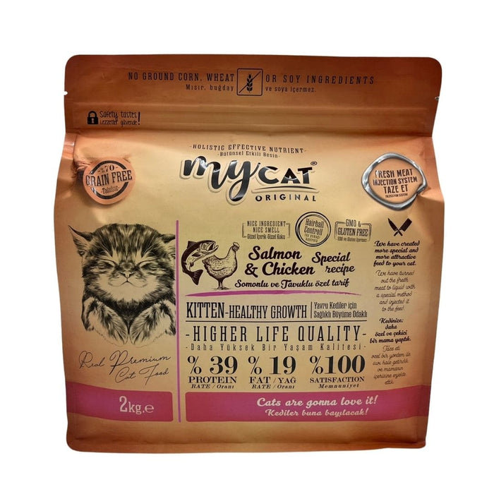 Mycat Low Grain Somonlu Ve Tavuklu Kıtten-Yavru Kedi Maması 2 kg