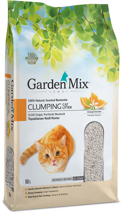 Gardenmix Bentonit Portakallı Parfümlü Topaklanan Kedi Kumu İnce 10 L