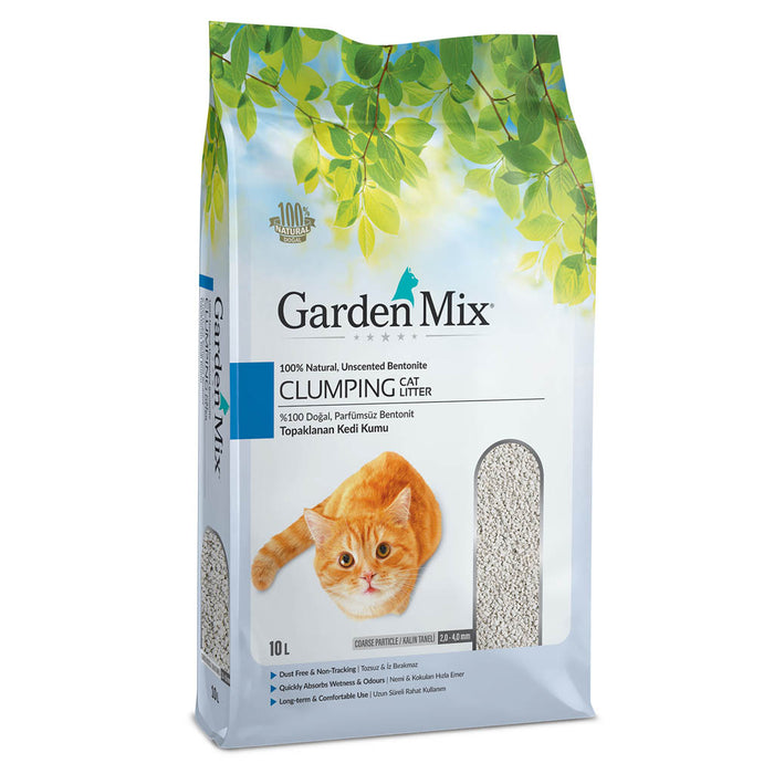 Gardenmix Bentonit Parfümsüz Topaklanan Kedi Kumu Kalın 10 L