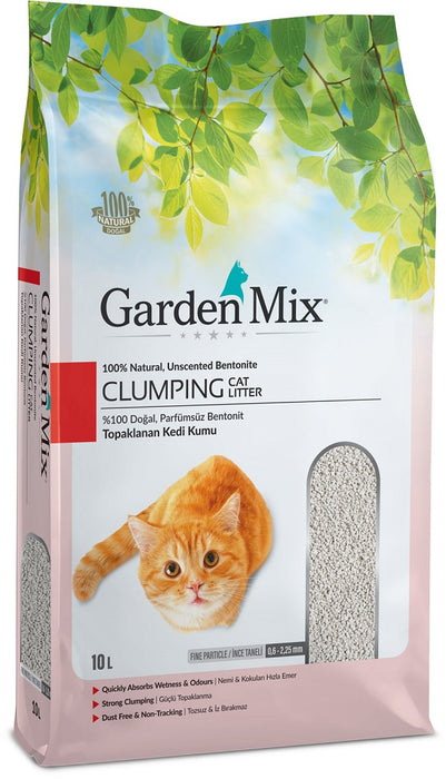 Gardenmix Bentonit Parfümsüz İnce Taneli Topaklanan Kedi Kumu 10 L