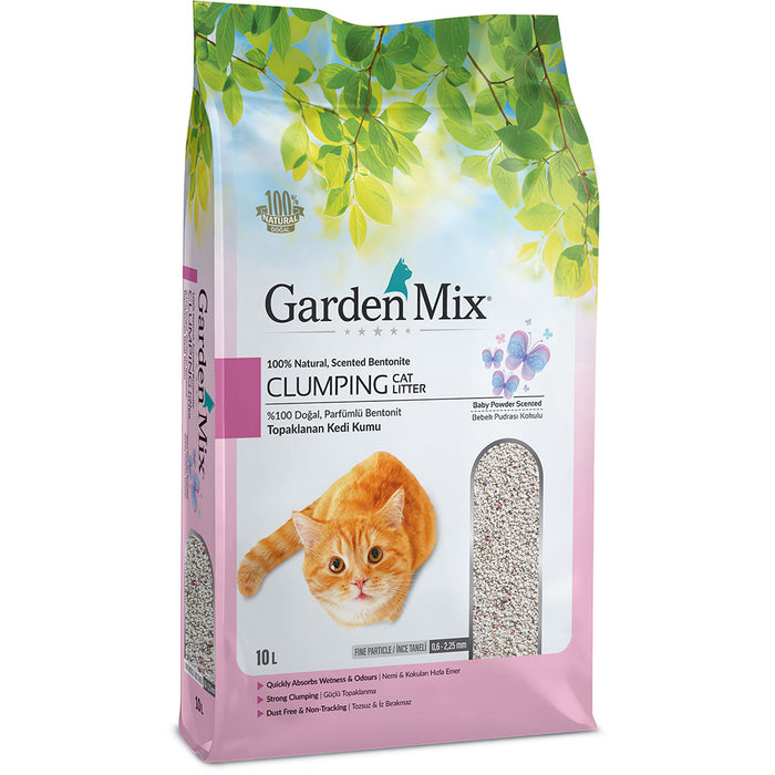 Gardenmix Bentonit Bebek Pudrası Kokulu Kedi Kumu Kalın 10 L