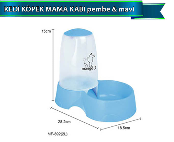 Dophin Kedi Köpek Mama Kabı Pembe-Mavi