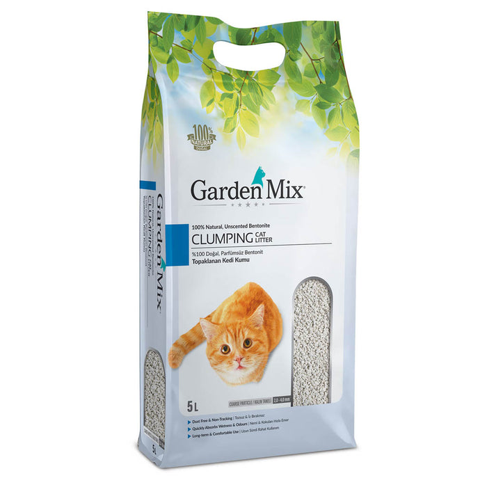 Gardenmix Bentonit Parfümsüz Topaklanan Kedi Kumu Kalın 5 L