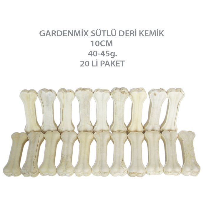 Gardenmix Sütlü Deri Kemik 10 Cm 40-45 Gr 20'li Paket