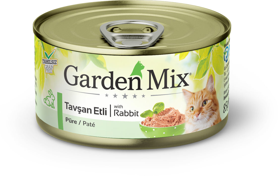 Gardenmix Kıyılmış Tavşan Etli Tahılsız Konserve Kedi Maması 85 G