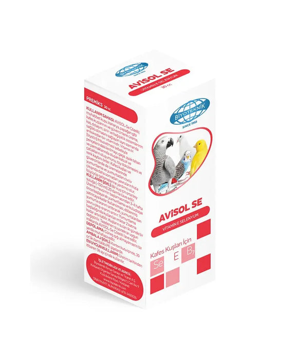 Biyoteknik Avisol-Se Kuşlar İçin Selenyum & E Vitamini Üreme Arttırıcı Vitamin 30 cc