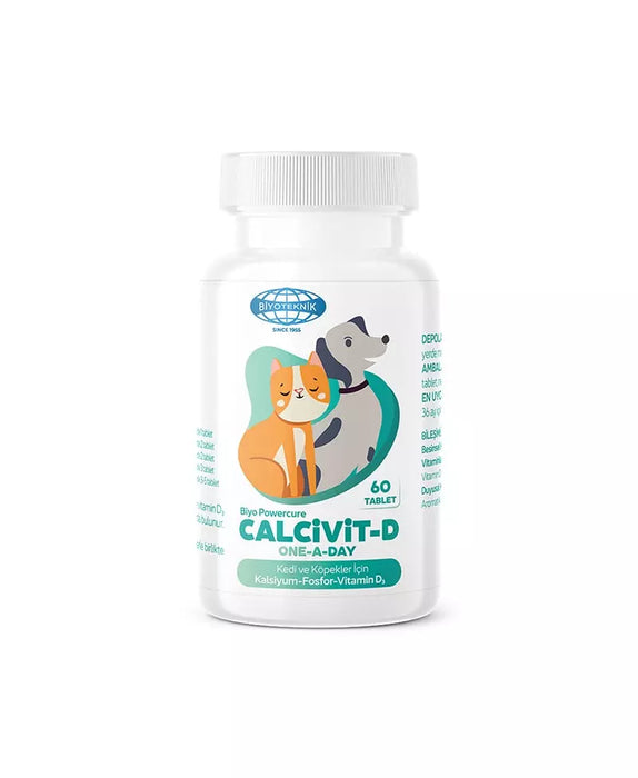 Biyoteknik Calcivit-D One A Day Köpek ve Kedi Vitamini 60 Tablet