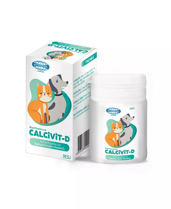 Biyoteknik Powercure Calcivit-D Kedi Köpek Vitamin 50 gr