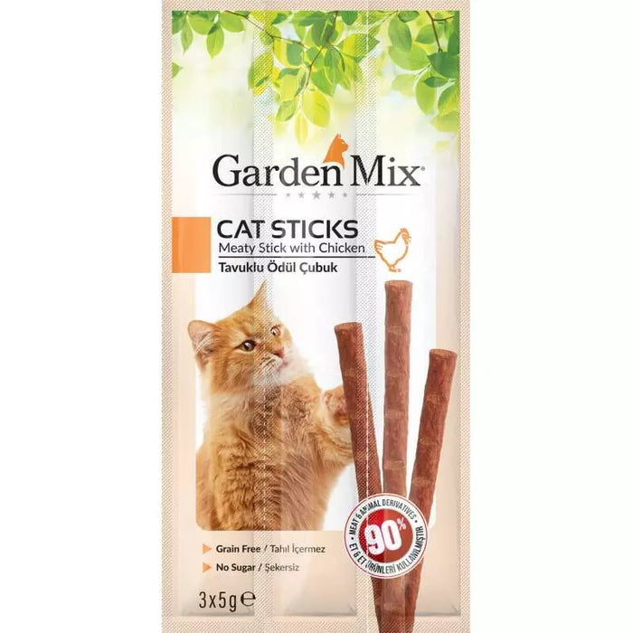 Garden Mix Tavuk Etli Tahılsız Kedi Stick Ödül 3 x 5 gr X 50 Adet