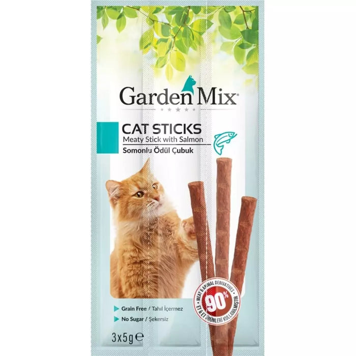 Gardenmix Somonlu Kedi Stick Ödül 3 x 5 gr X 50 Adet