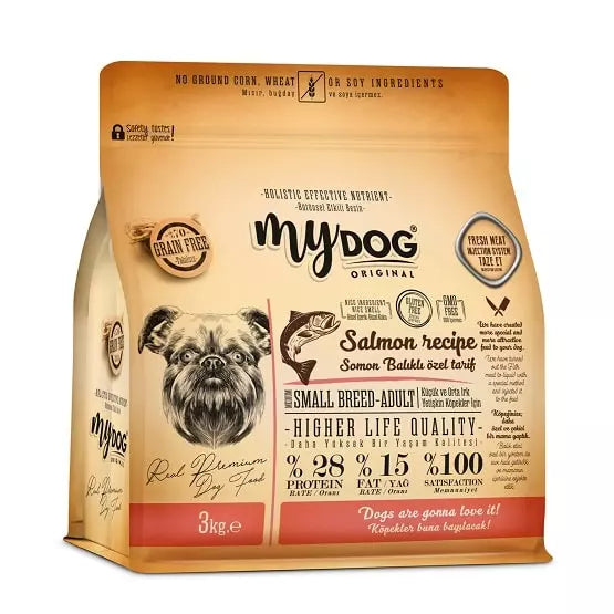 Mydog Low Grain Somon Balıklı Small Breed-Küçük Ve Orta Irk Köpek Maması 3 kg